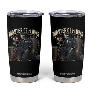 HVAC Tech Skeleton Mechanic Tumbler Cup Master Of Flows Vintage Distressed Graphic TS10 Black Print Your Wear