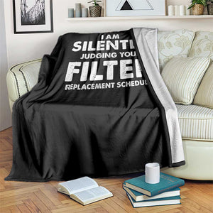 HVAC Tech Graphic Throw Blanket I Am Silently Judging Your Filter Replacement Schedule TS10 Print Your Wear