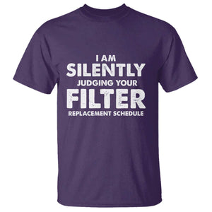 HVAC Tech Graphic T Shirt I Am Silently Judging Your Filter Replacement Schedule TS10 Purple Print Your Wear