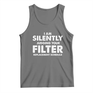 HVAC Tech Graphic Tank Top I Am Silently Judging Your Filter Replacement Schedule TS10 Black Heather Print Your Wear