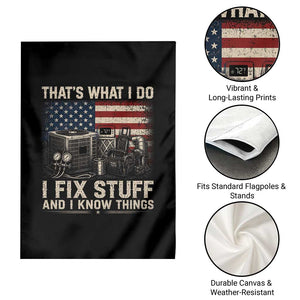 HVAC Technician American Flag Garden Flag I Fix Stuff And I Know Things American Flag TS10 Print Your Wear