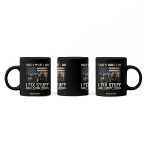 HVAC Technician American Flag Coffee Mug I Fix Stuff And I Know Things American Flag TS10 Print Your Wear