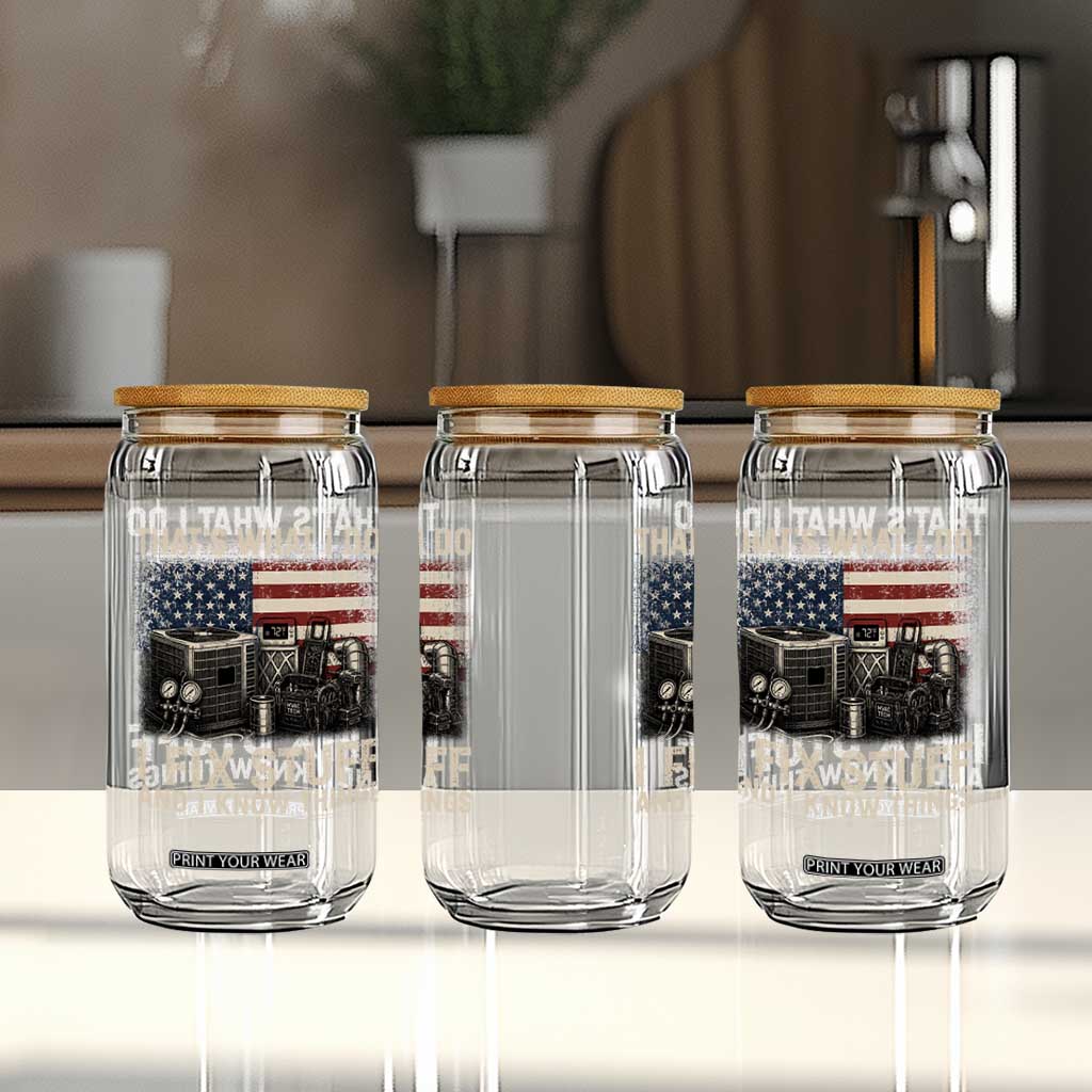 HVAC Technician American Flag Glass Can I Fix Stuff And I Know Things American Flag TS10 Print Your Wear