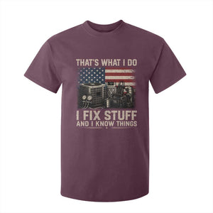 HVAC Technician American Flag T Shirt For Kid I Fix Stuff And I Know Things American Flag TS10 Maroon Print Your Wear