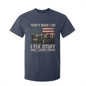 HVAC Technician American Flag T Shirt For Kid I Fix Stuff And I Know Things American Flag TS10 Navy Print Your Wear