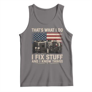 HVAC Technician American Flag Tank Top I Fix Stuff And I Know Things American Flag TS10 Deep Heather Print Your Wear