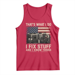 HVAC Technician American Flag Tank Top I Fix Stuff And I Know Things American Flag TS10 Red Print Your Wear