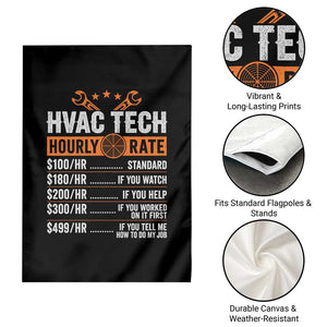HVAC Tech Hourly Rate Garden Flag Funny Labor Pricing List Technician Quote Graphic TS10 Print Your Wear