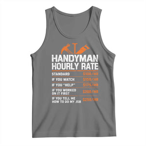 Handyman Hourly Rate Tank Top Handyman Gifts Contractor Coworker Gift TS10 Black Heather Print Your Wear