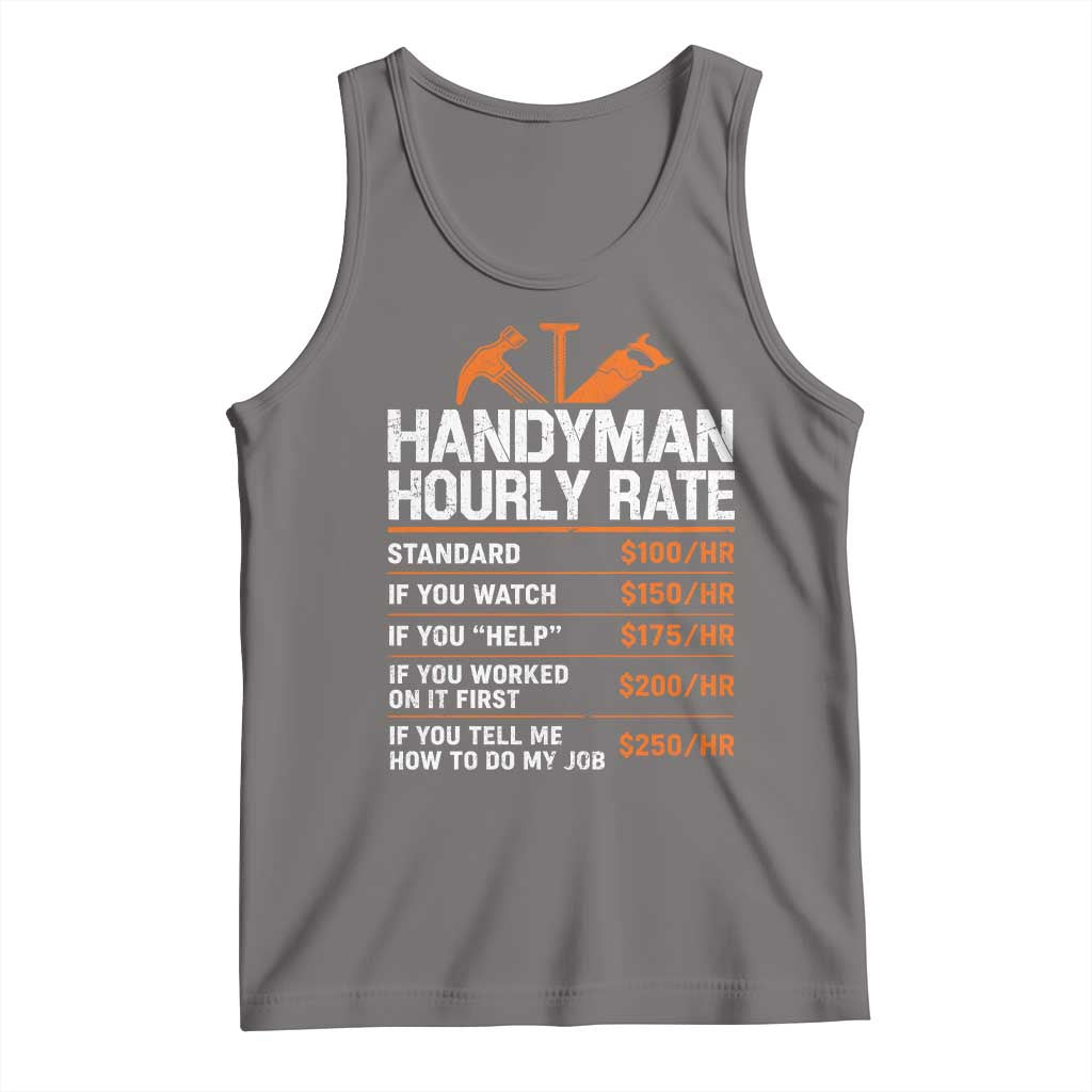 Handyman Hourly Rate Tank Top Handyman Gifts Contractor Coworker Gift TS10 Deep Heather Print Your Wear