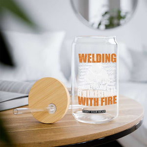 Welder Gifts for Men Glass Can Welding Its Like Sewing With Fire American Flag TS10 Print Your Wear