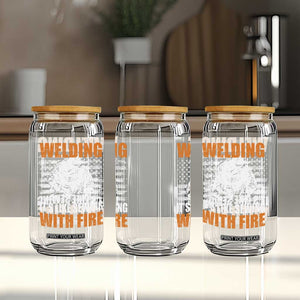 Welder Gifts for Men Glass Can Welding Its Like Sewing With Fire American Flag TS10 Print Your Wear