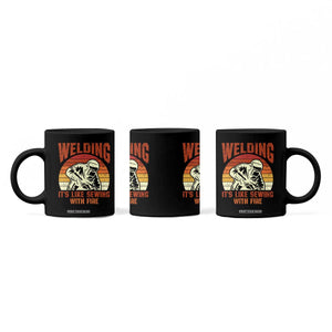 Funny Welder Coffee Mug Welding It's Like Sewing With Fire Retro Graphic TS10 Print Your Wear