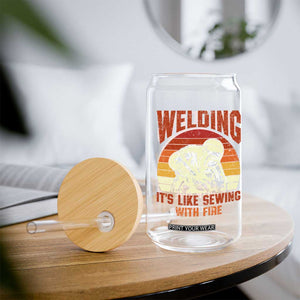 Funny Welder Glass Can Welding It's Like Sewing With Fire Retro Graphic TS10 Print Your Wear
