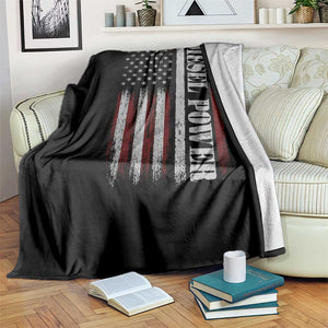 Vintage Distressed Mechanic Trucker Graphic Throw Blanket Diesel Power USA Flag TS10 Print Your Wear