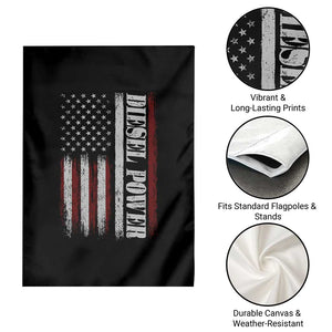 Vintage Distressed Mechanic Trucker Graphic Garden Flag Diesel Power USA Flag TS10 Print Your Wear