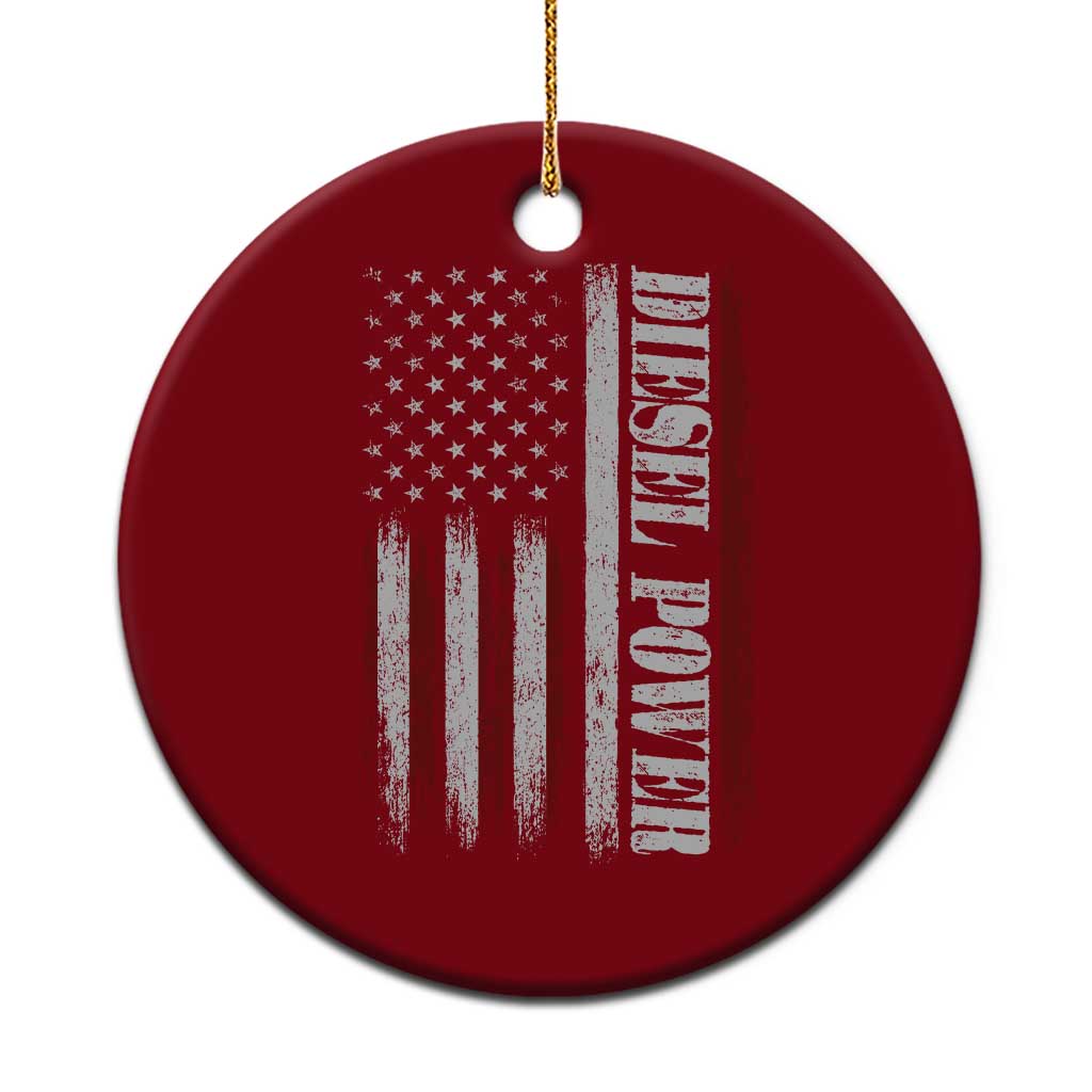 Vintage Distressed Mechanic Trucker Graphic Ceramic Ornament Diesel Power USA Flag TS10 1pc Red Print Your Wear