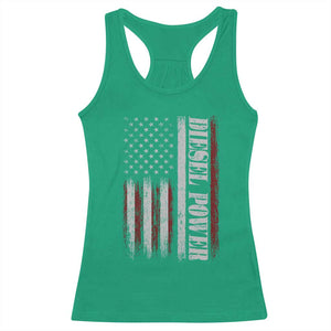 Vintage Distressed Mechanic Trucker Graphic Racerback Tank Top Diesel Power USA Flag TS10 Irish Green Print Your Wear