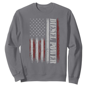 Vintage Distressed Mechanic Trucker Graphic Sweatshirt Diesel Power USA Flag TS10 Charcoal Print Your Wear