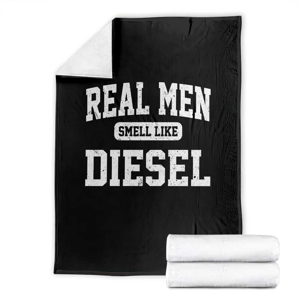 Funny Truck Mechanic Throw Blanket Real Men Smell Like Diesel TS10 Black Print Your Wear