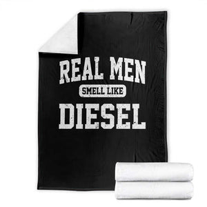 Funny Truck Mechanic Throw Blanket Real Men Smell Like Diesel TS10 Black Print Your Wear