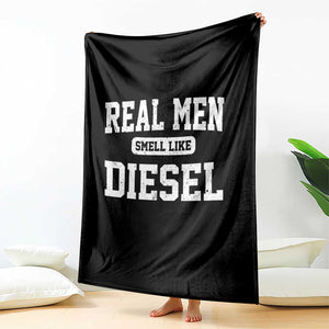 Funny Truck Mechanic Throw Blanket Real Men Smell Like Diesel TS10 Print Your Wear