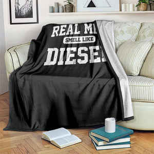 Funny Truck Mechanic Throw Blanket Real Men Smell Like Diesel TS10 Print Your Wear
