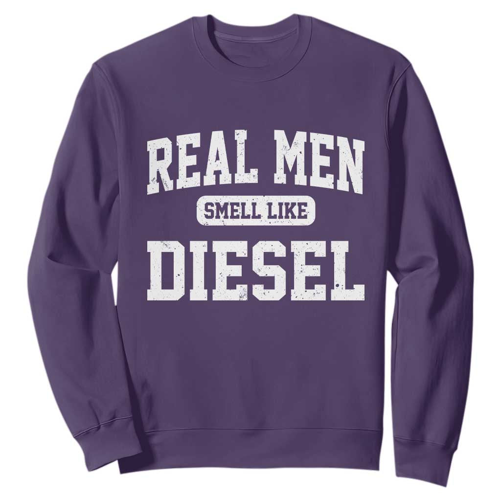 Funny Truck Mechanic Sweatshirt Real Men Smell Like Diesel TS10 Purple Print Your Wear