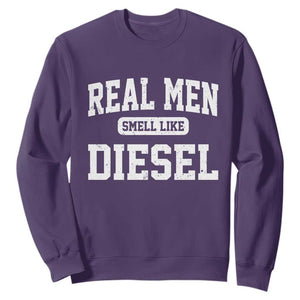 Funny Truck Mechanic Sweatshirt Real Men Smell Like Diesel TS10 Purple Print Your Wear