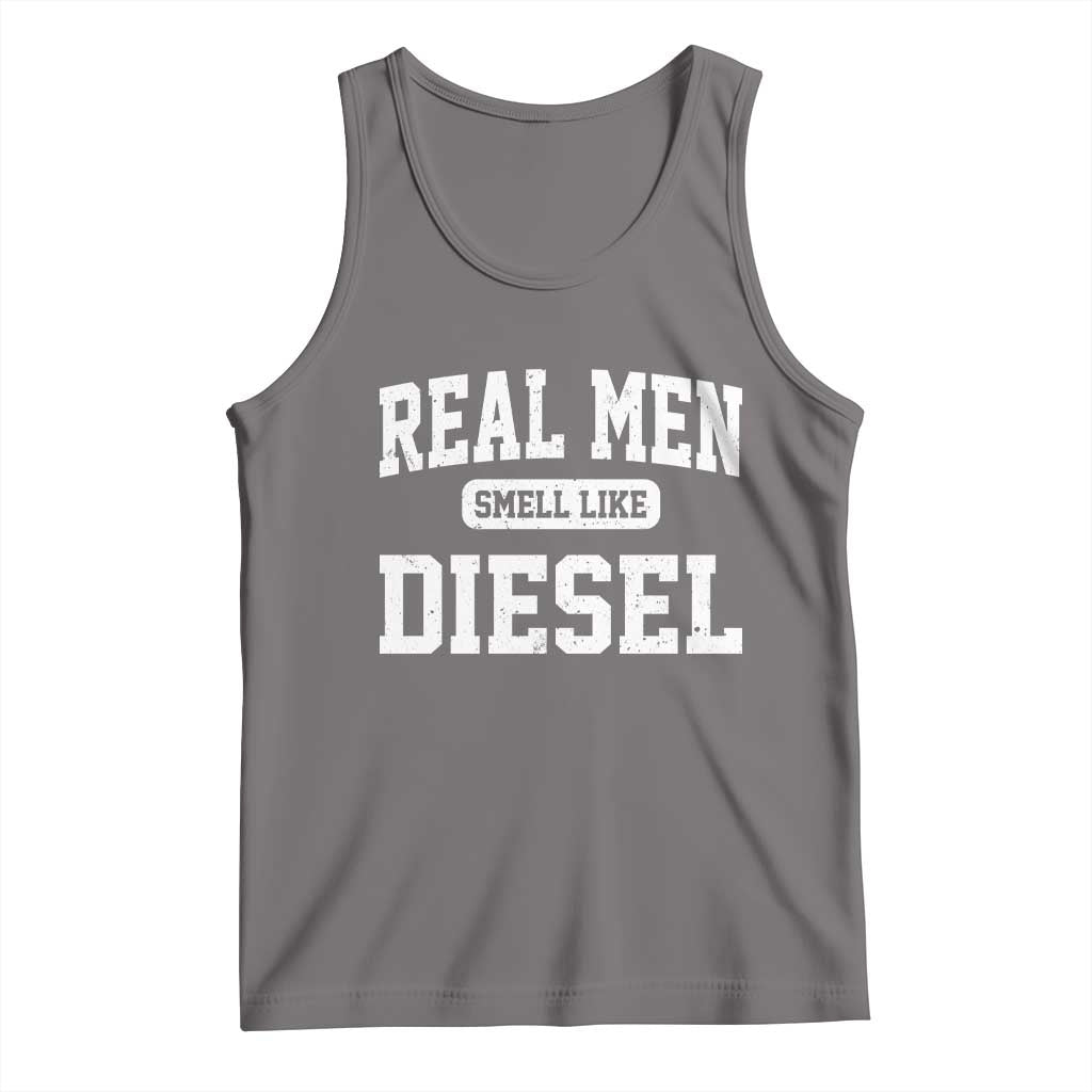 Funny Truck Mechanic Tank Top Real Men Smell Like Diesel TS10 Deep Heather Print Your Wear