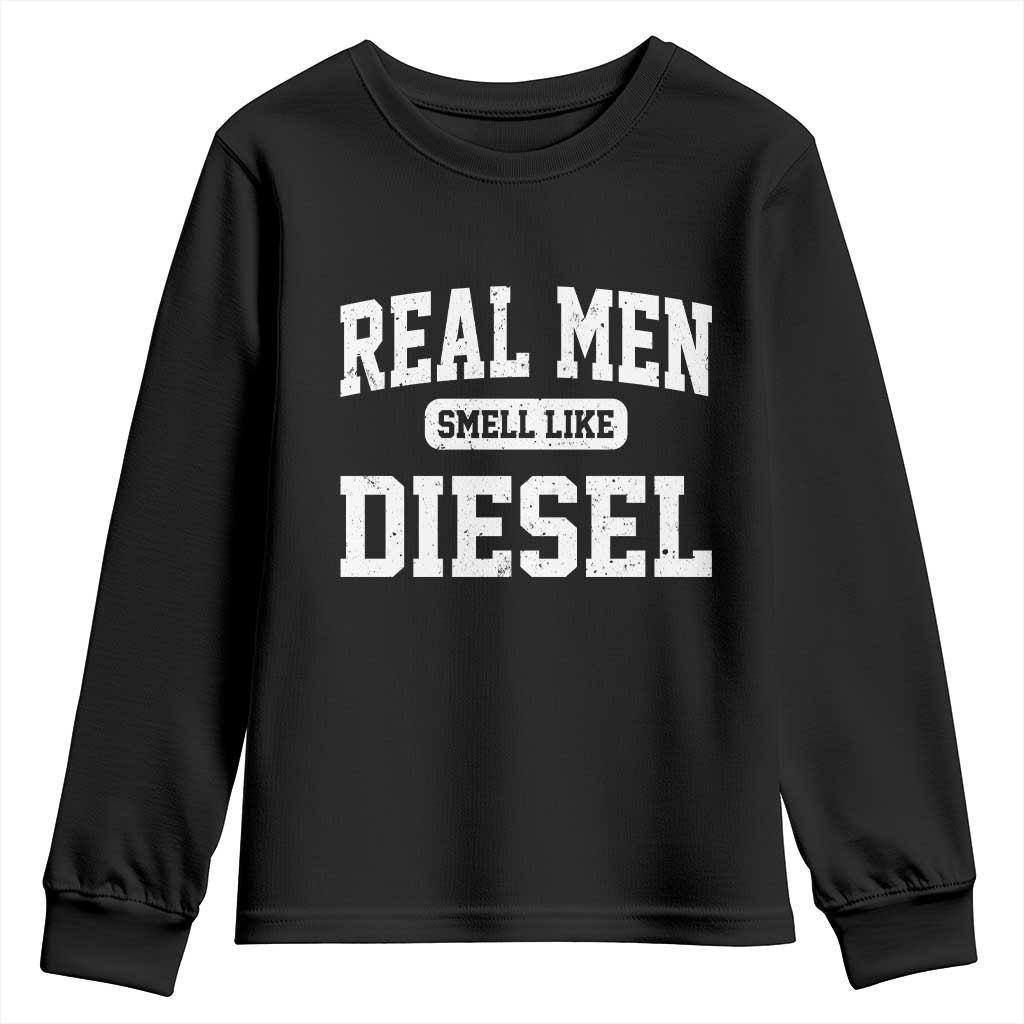 Funny Truck Mechanic Youth Sweatshirt Real Men Smell Like Diesel TS10 Black Print Your Wear