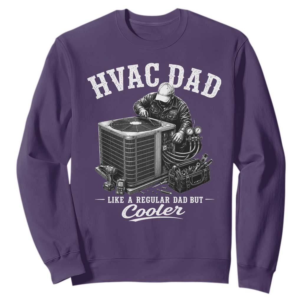 HVAC Dad Sweatshirt Funny Technician Fathers Day Graphic TS10 Purple Print Your Wear