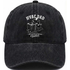 HVAC Dad Washed Cotton Baseball Cap Funny Technician Fathers Day Graphic TS10 Print Your Wear