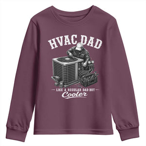 HVAC Dad Youth Sweatshirt Funny Technician Fathers Day Graphic TS10 Maroon Print Your Wear