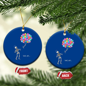 Well Shit Skeleton Detached Arm Ceramic Ornament Gothic Halloween Flying Balloons Graphic TS10 1pc Blue Print Your Wear