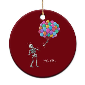 Well Shit Skeleton Detached Arm Ceramic Ornament Gothic Halloween Flying Balloons Graphic TS10 1pc Red Print Your Wear