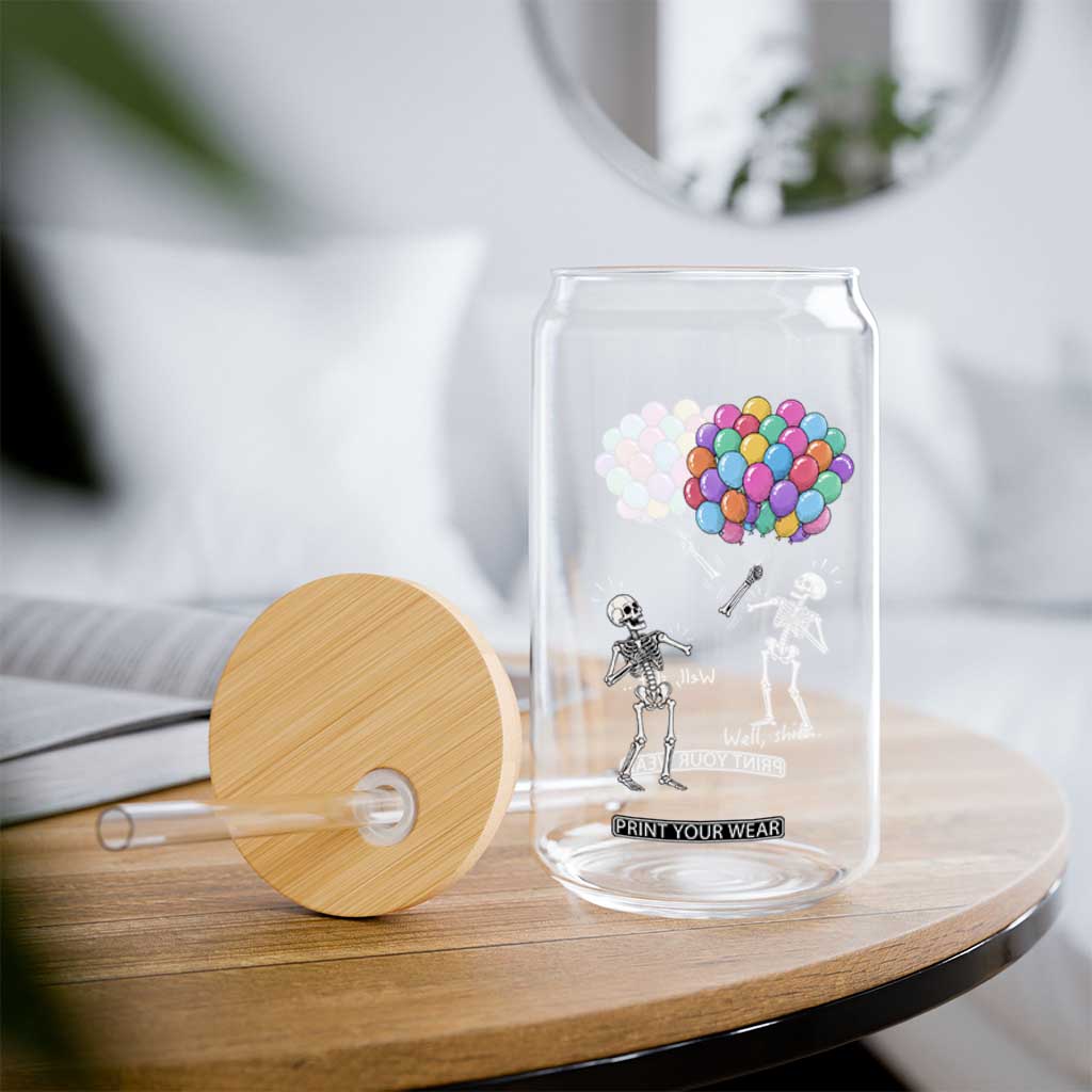 Well Shit Skeleton Detached Arm Glass Can Gothic Halloween Flying Balloons Graphic TS10 Print Your Wear