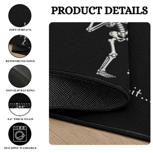 Well Shit Skeleton Detached Arm Round Rug Gothic Halloween Flying Balloons Graphic