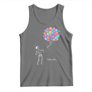 Well Shit Skeleton Detached Arm Tank Top Gothic Halloween Flying Balloons Graphic TS10 Black Heather Print Your Wear