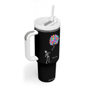 Well Shit Skeleton Detached Arm Tumbler With Handle Gothic Halloween Flying Balloons Graphic TS10 Print Your Wear