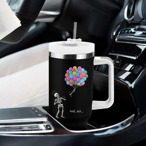 Well Shit Skeleton Detached Arm Tumbler With Handle Gothic Halloween Flying Balloons Graphic TS10 Print Your Wear