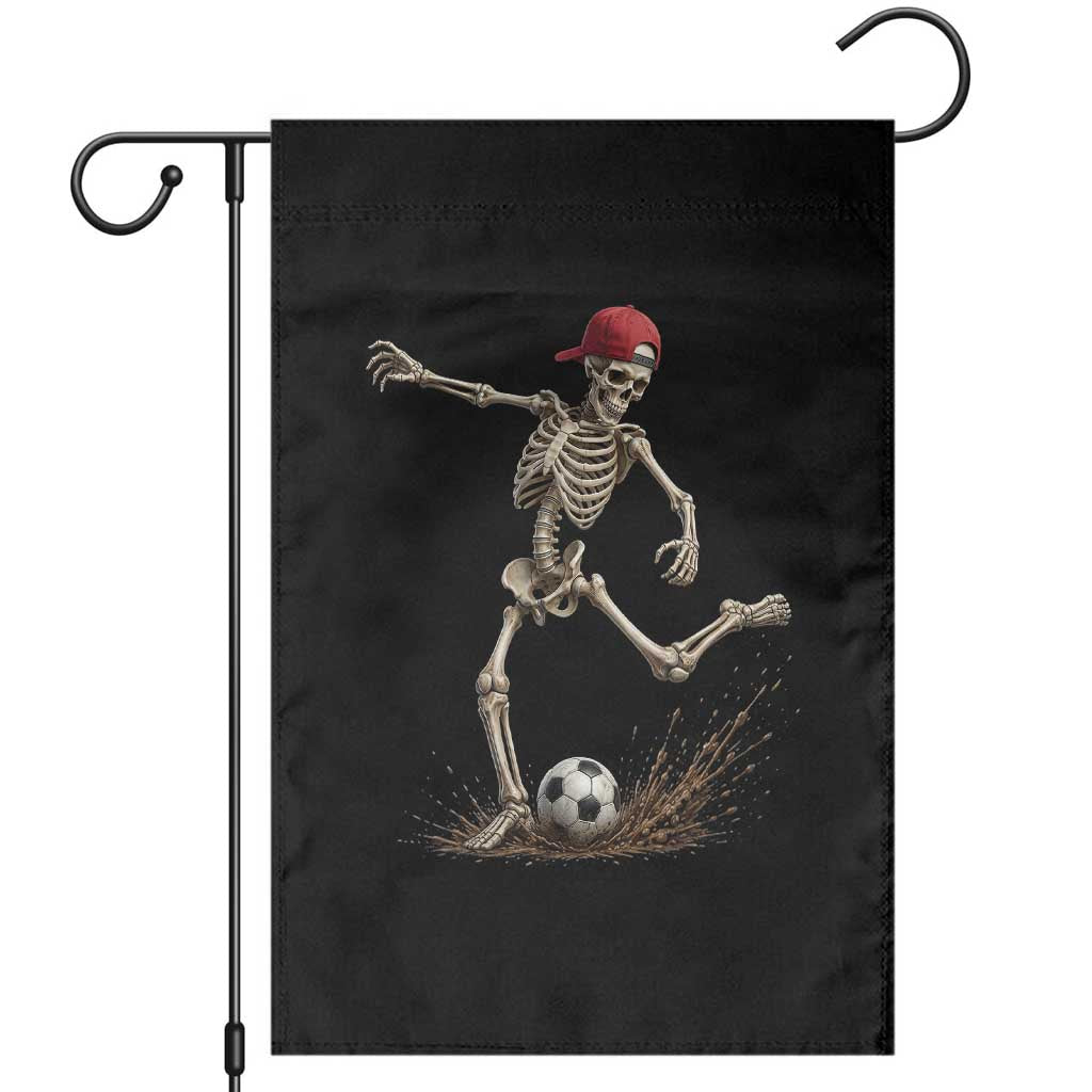 Skeleton Soccer Halloween Costume Garden Flag Football Kicking Concept Funny Sports Fan