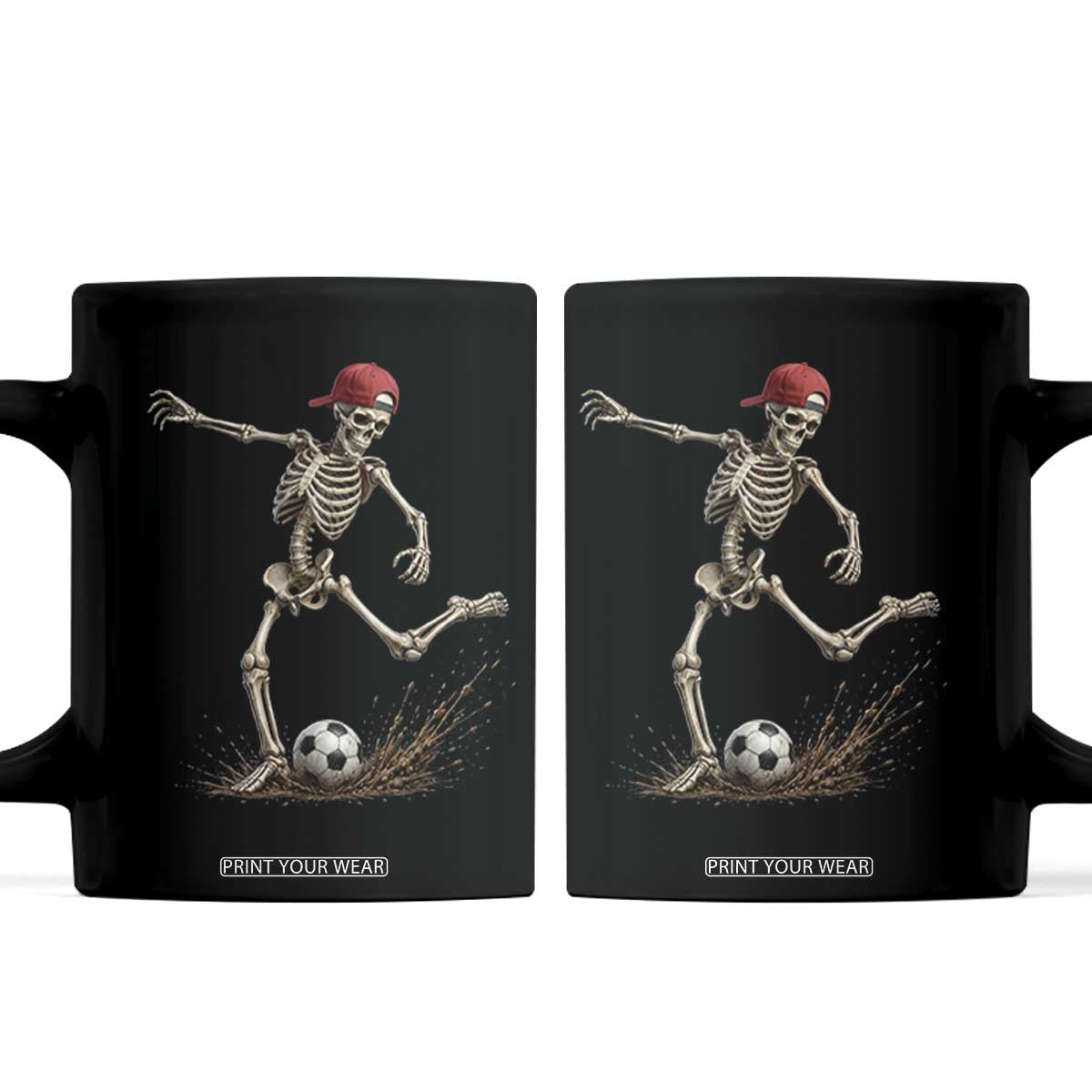 Skeleton Soccer Halloween Costume Coffee Mug Football Kicking Concept Funny Sports Fan