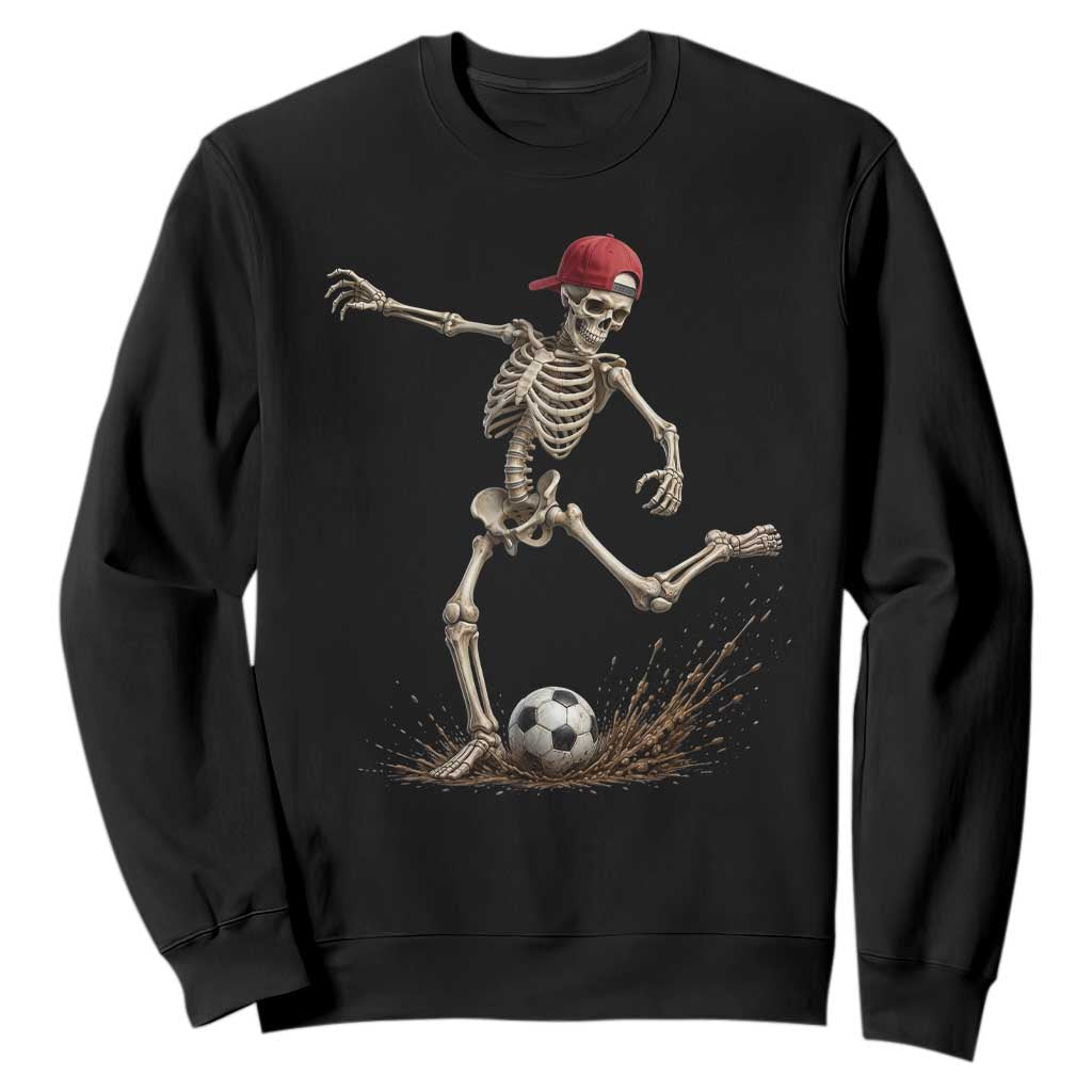 Skeleton Soccer Halloween Costume Sweatshirt Football Kicking Concept Funny Sports Fan