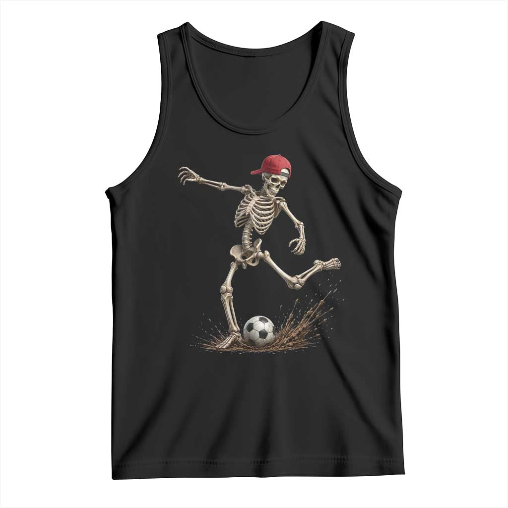 Skeleton Soccer Halloween Costume Tank Top Football Kicking Concept Funny Sports Fan
