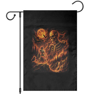 90s Retro Skeleton Full Moon Spooky Halloween Graphic Garden Flag