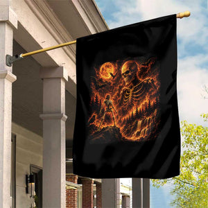 90s Retro Skeleton Full Moon Spooky Halloween Graphic Garden Flag