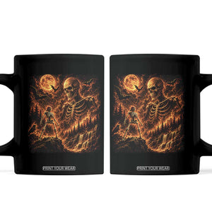 90s Retro Skeleton Full Moon Spooky Halloween Graphic Coffee Mug