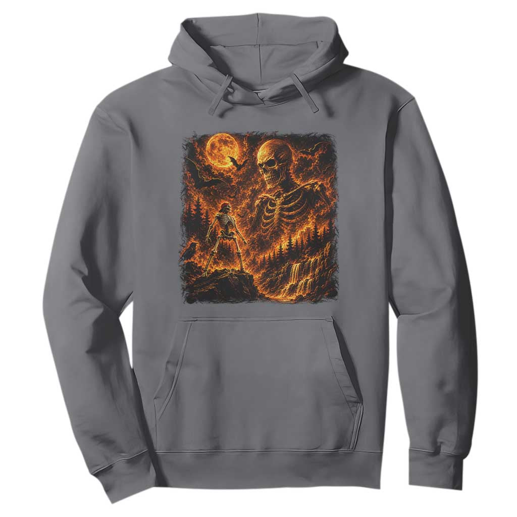 90s Retro Skeleton Full Moon Spooky Halloween Graphic Hoodie