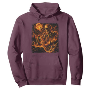 90s Retro Skeleton Full Moon Spooky Halloween Graphic Hoodie